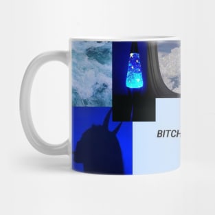 blue aesthetic collage Mug